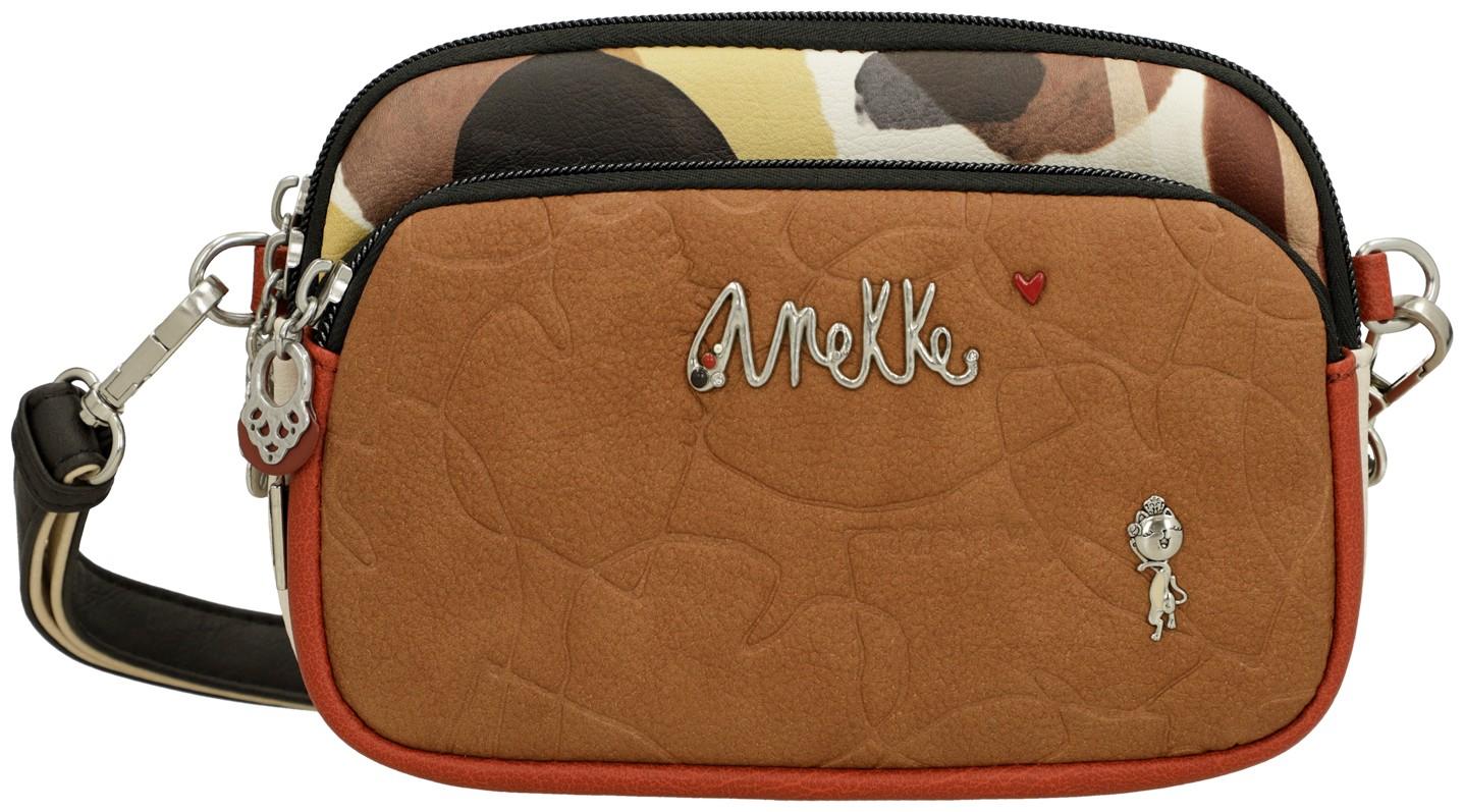kompakte Crossbody Bag Anekke cognac Alma Alegria Print