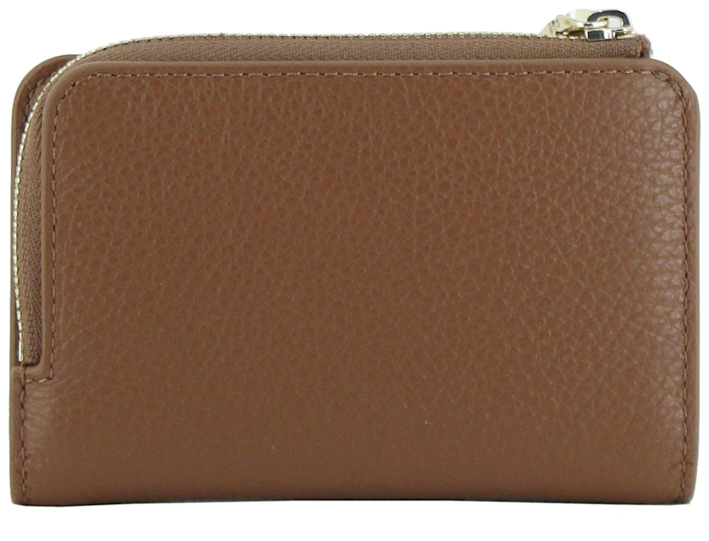 kompakte Geldbörse Echtleder Coccinelle Metallic Soft Small Cognac