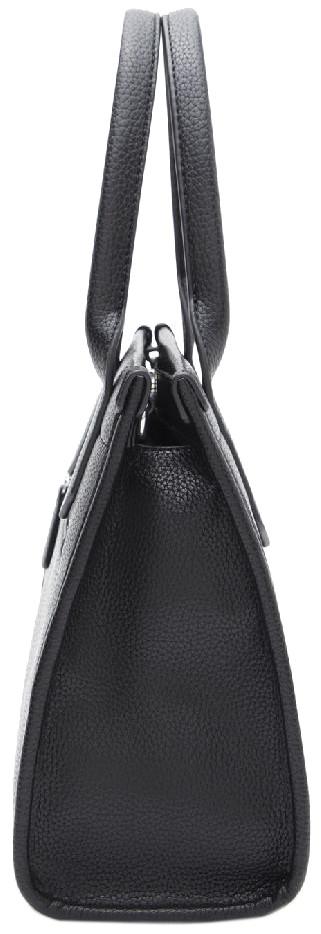 kompakte Handtasche L.Credi schwarz Phemia elegant zweigeteilt