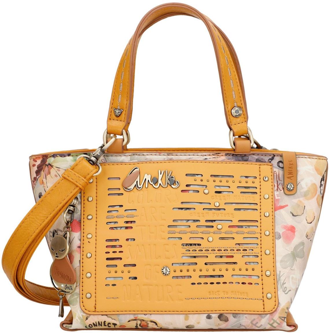 kompakte Henkeltasche Anekke Nature Pachamama Ochre Nieten