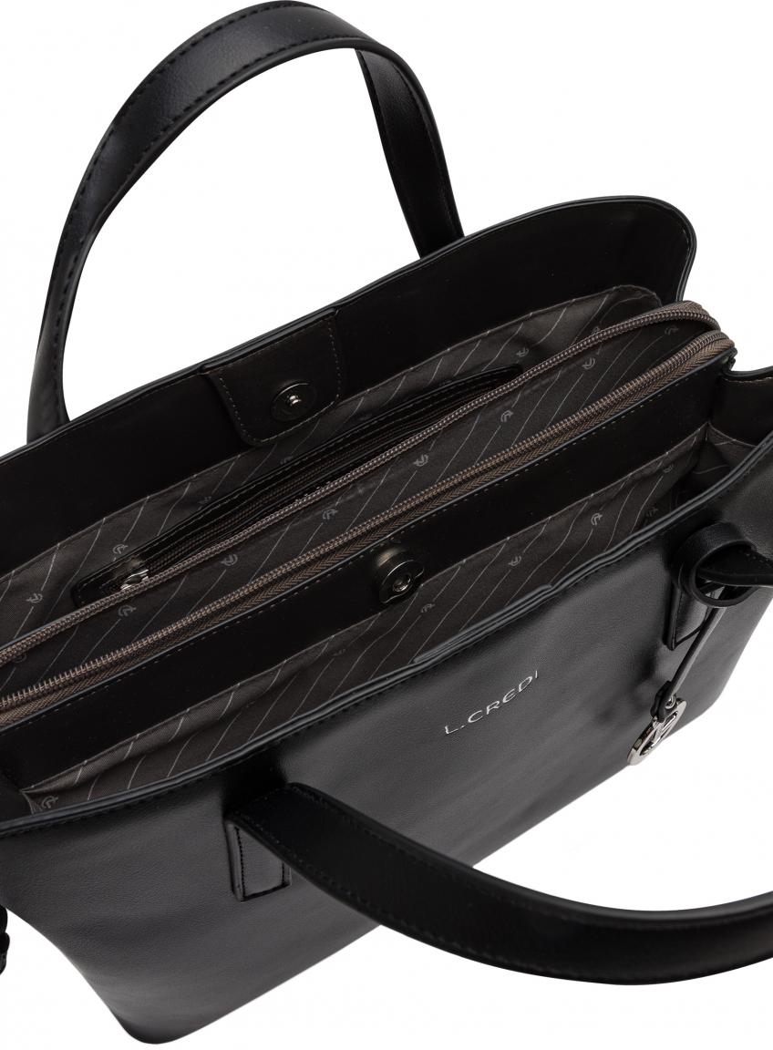 kompakte Kurzgrifftasche Milena schwarz L.Credi