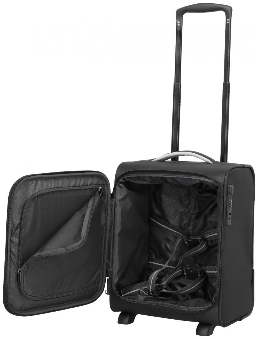 kompakter Rollenkoffer XS 40cm Travelite Jetpack Wings 2 Rad Cabin schwarz