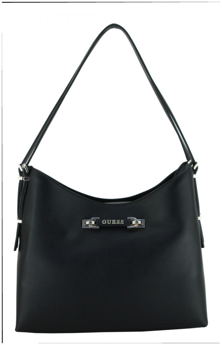lässige Schultertasche Large Hobo Guess Lefia schwarz