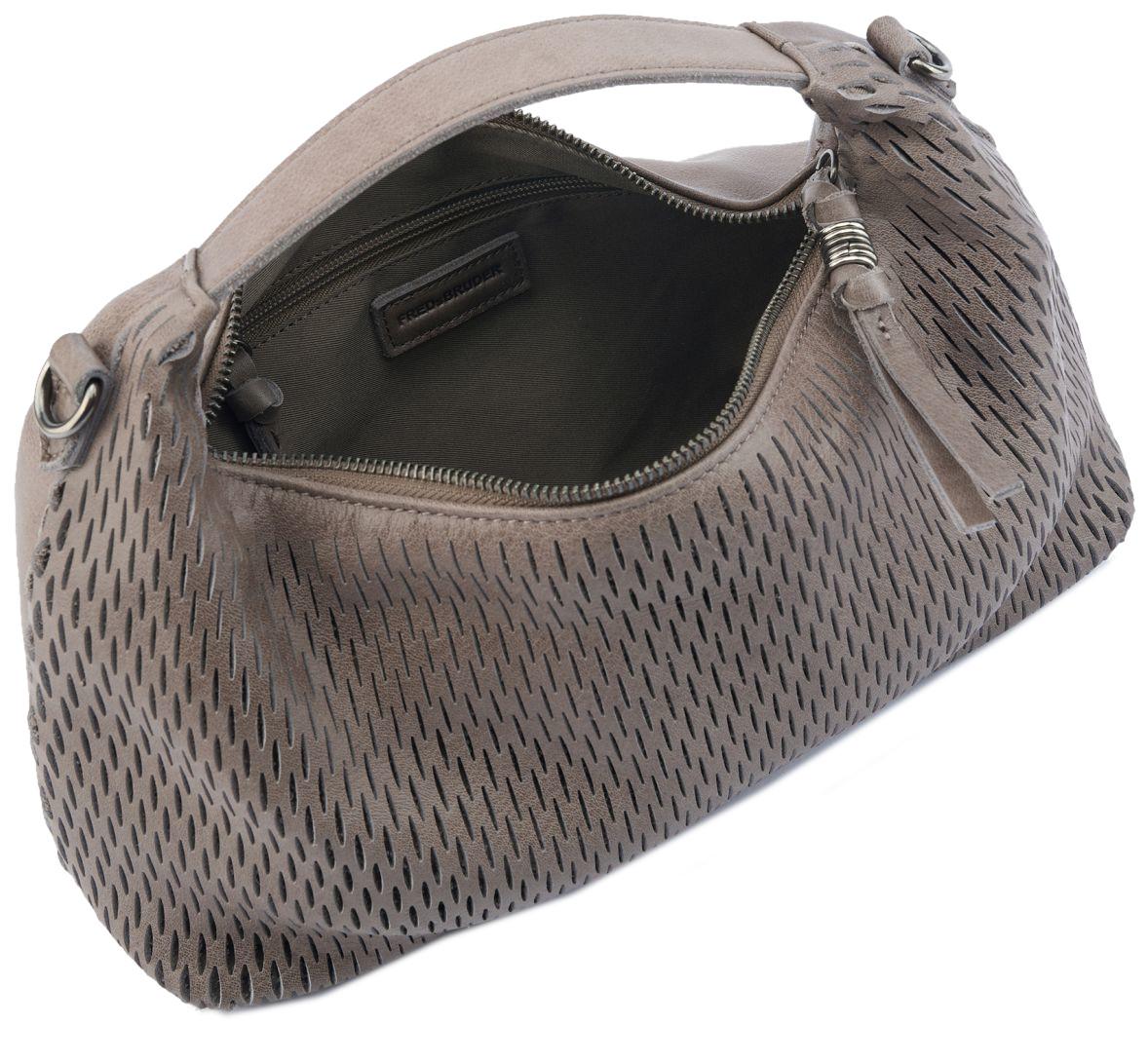 mittelgroße Beuteltasche FredsBruder Soft Cut Leder Muddy Khaki Brown