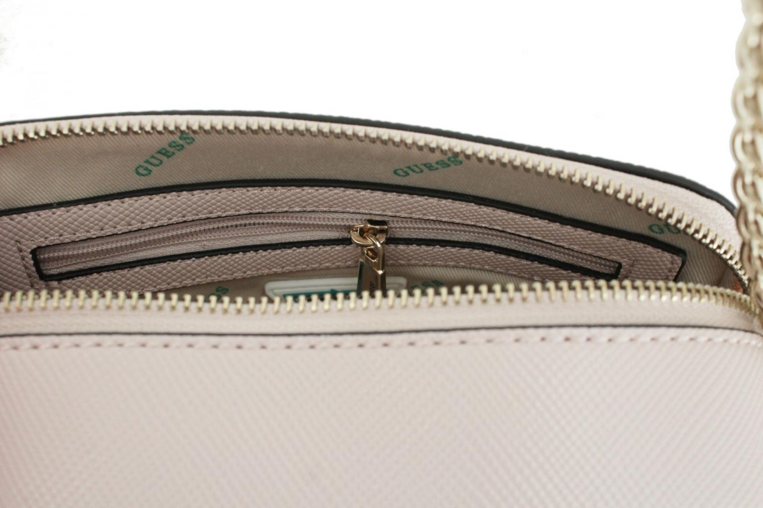 nachhaltige Crossovertasche Kettenriemen Guess Eco Alexie Camera Bag rosa