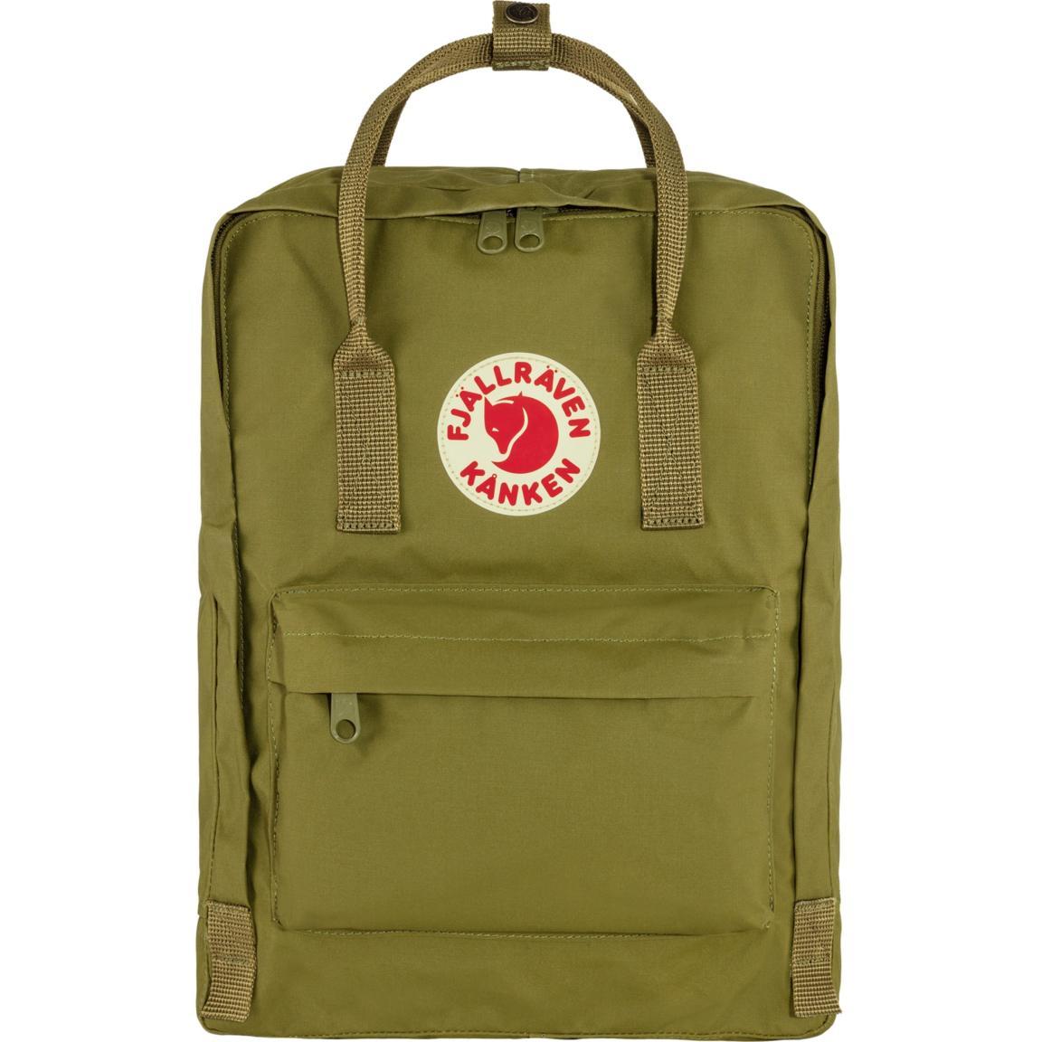 olivgrüner Schulrucksack Sitzkissen Fjällräven Kanken Foliage Green
