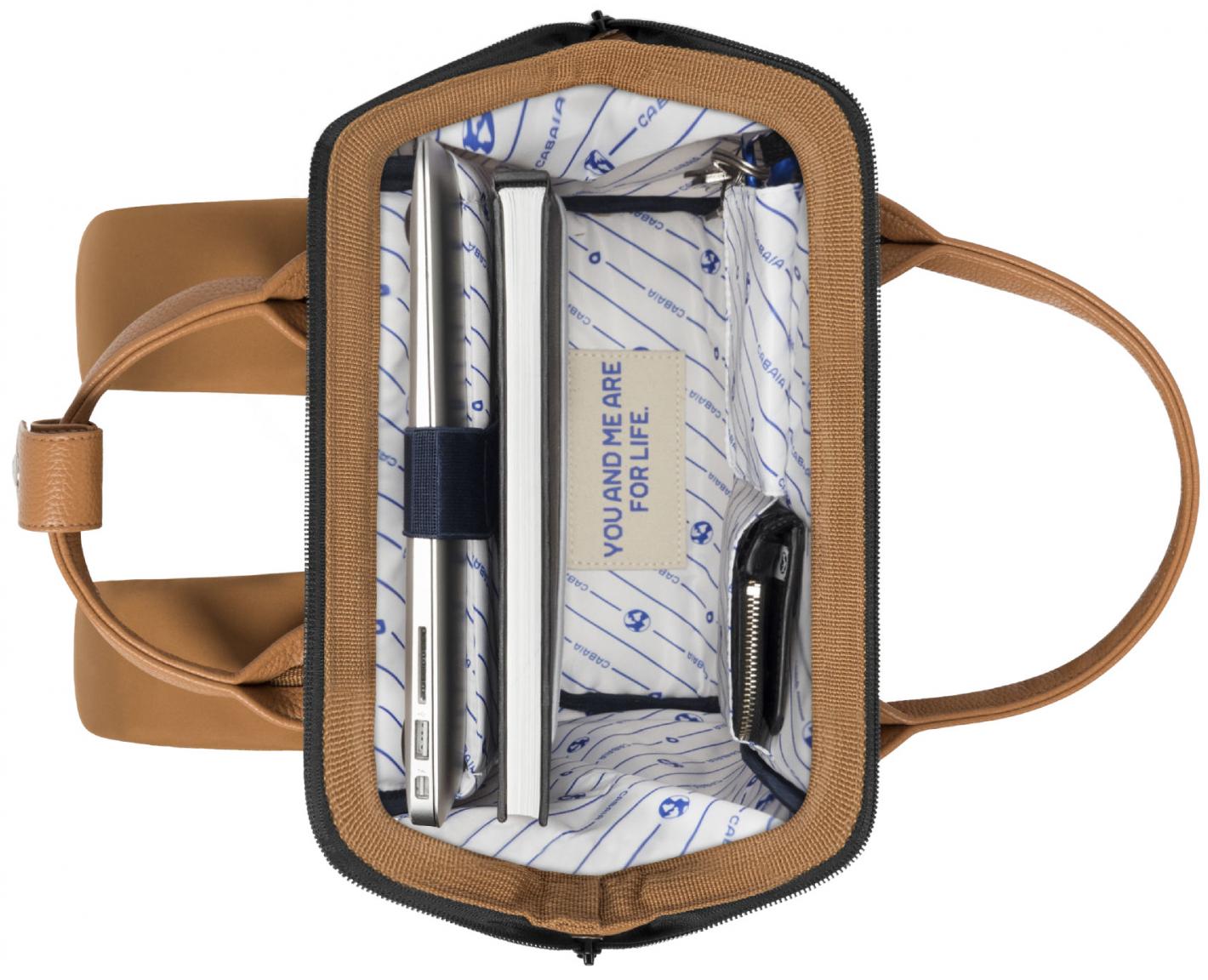 samtiger Tagesrucksack Cabaia Adventurer beige Guadalajara Small Steppnähte
