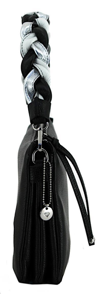schlanke Damenledertasche Caleidos Altrosa Ant Pink Metallicfarbe Henkeltausch