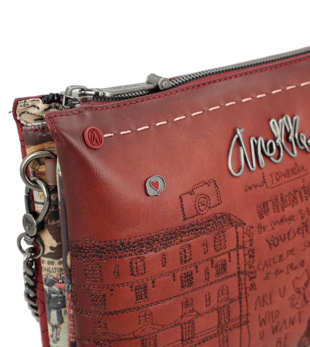 schmale Schultertasche Anekke City Art rot Tablet Glanzgarn