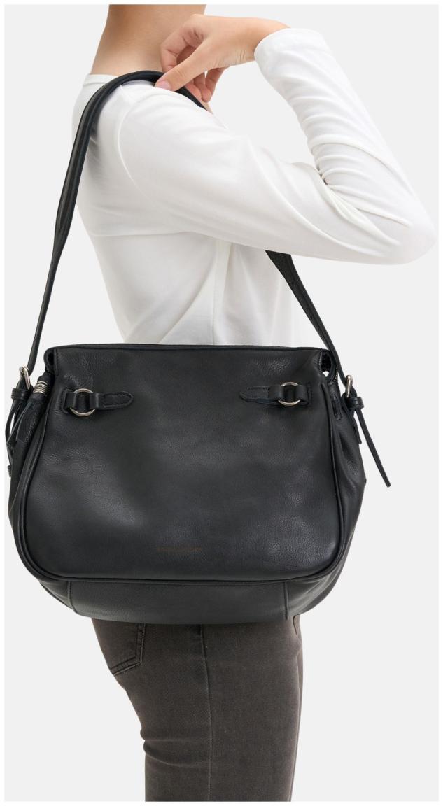 schwarze Beuteltasche FredsBruder My Forever Friend weiches Leder