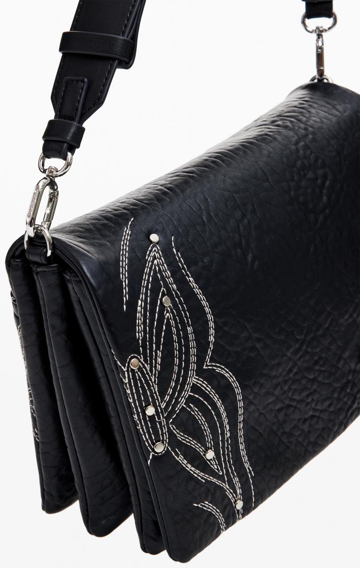 schwarze Umhängetasche Dortmund Flap 2.0 feminin Schmetterling