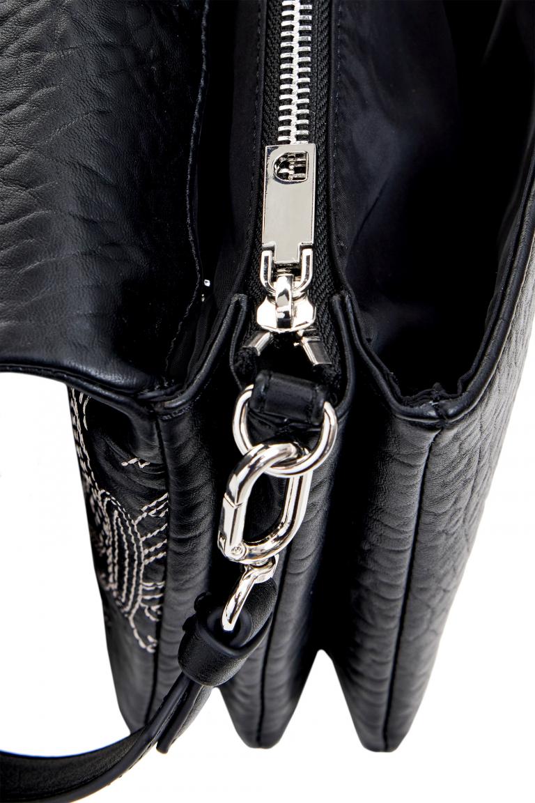 schwarze Umhängetasche Dortmund Flap 2.0 feminin Schmetterling
