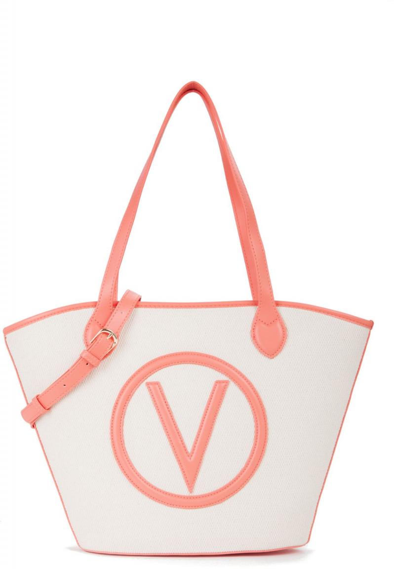 sommerliche Henkeltasche Bast Natur Coral Valentino
