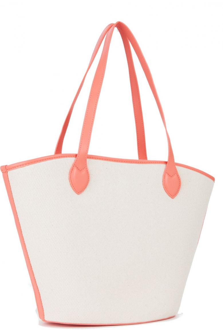 sommerliche Henkeltasche Bast Natur Coral Valentino