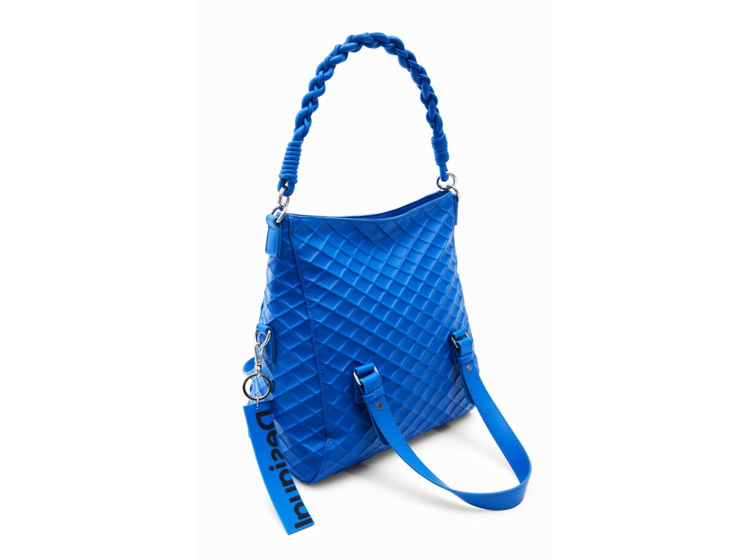 strukturierte Kurzgrifftasche Azul Klein Blau Desigual Blogy Loverty