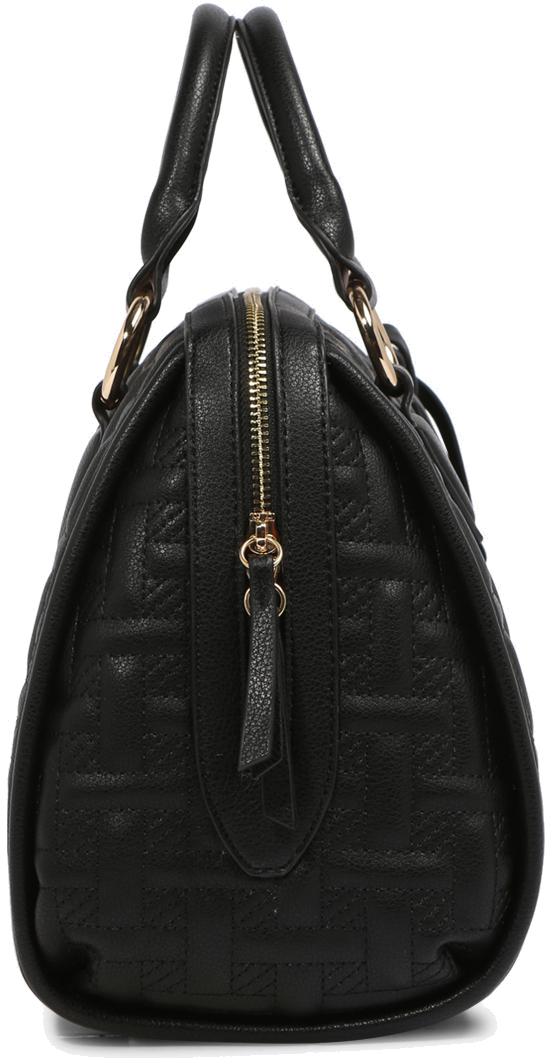 vegane Stepptasche L.Credi Jutta schwarz Metallanhänger