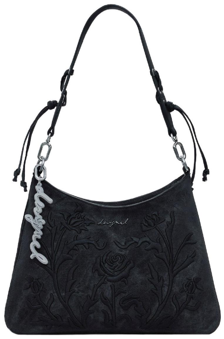 verspielte schmale Damentasche Desigual Floral Romeo bestickt Rose Manaos
