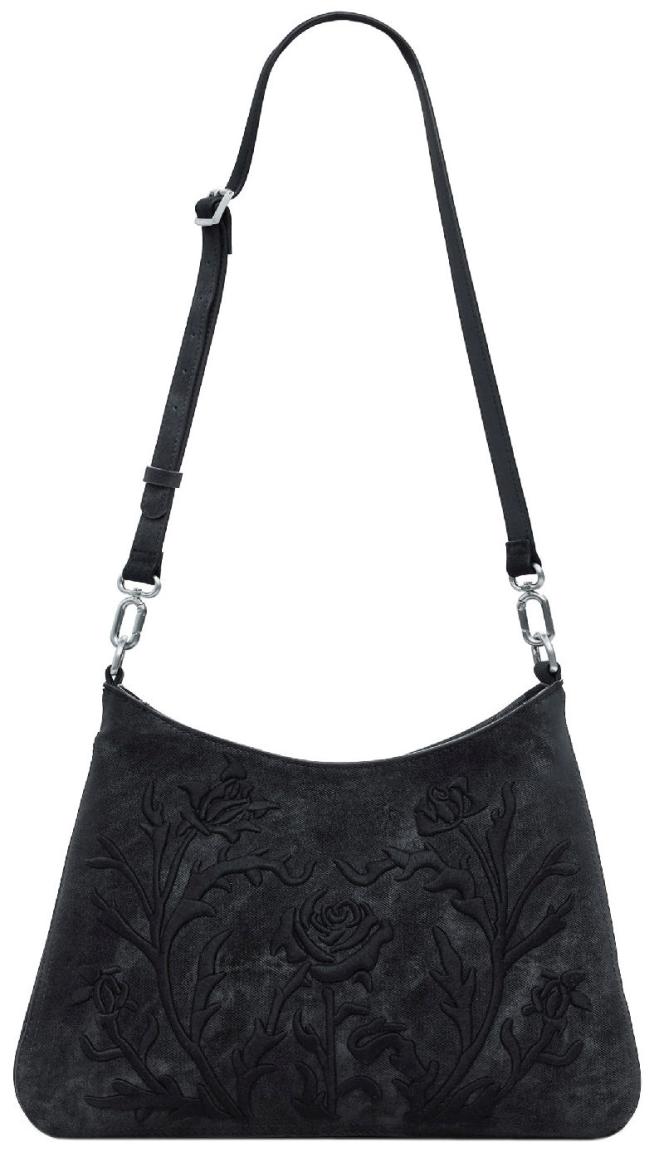 verspielte schmale Damentasche Desigual Floral Romeo bestickt Rose Manaos