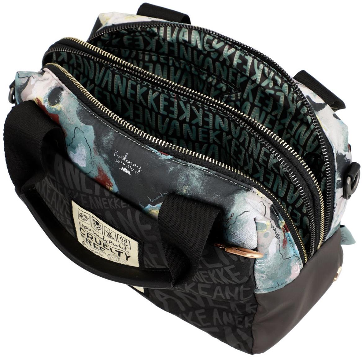 zweigeteilte Bowlingbag recycled Anekke Nature Woods Logoprint schwarz grün