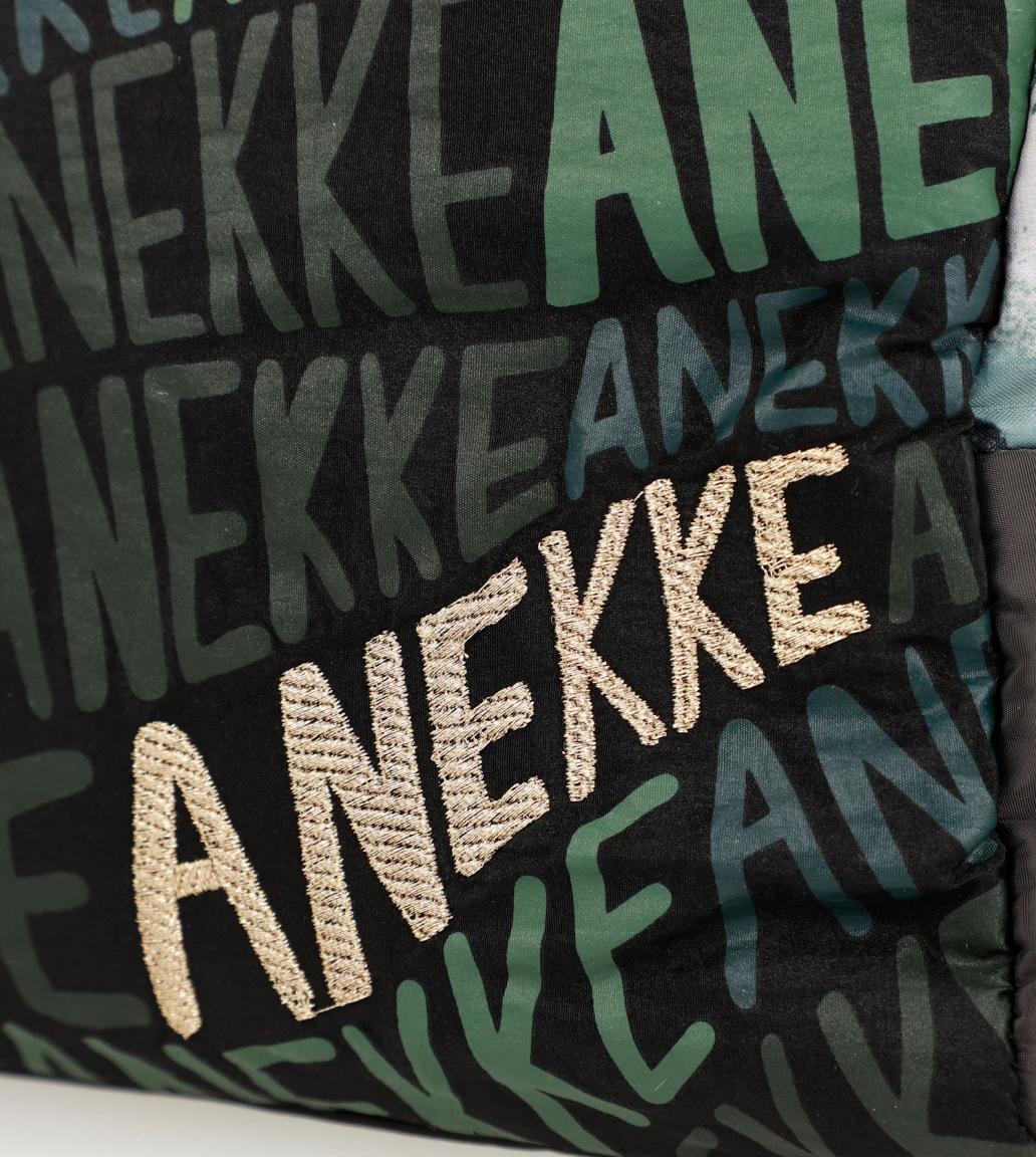 zweigeteilte Bowlingbag recycled Anekke Nature Woods Logoprint schwarz grün