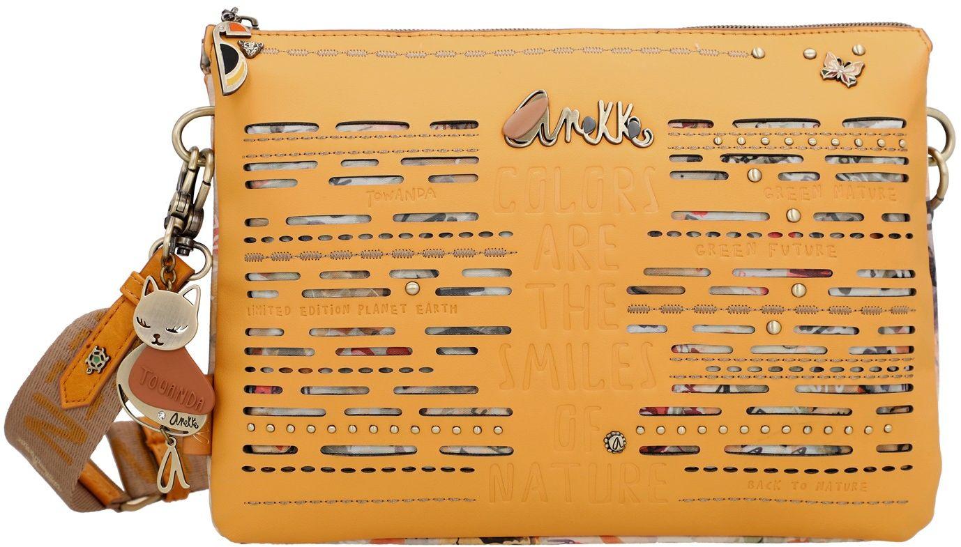 zweigeteilte Crossovertasche ockergelb Anekke Nature Pachamama Regenwald recycled