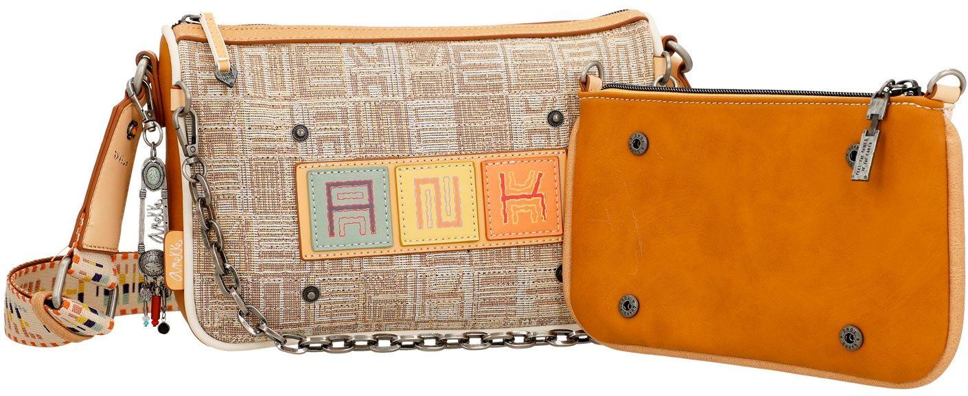 zweiteilige Crossovertasche gold Glitzer Anekke Menire Magic Souls Stickerei