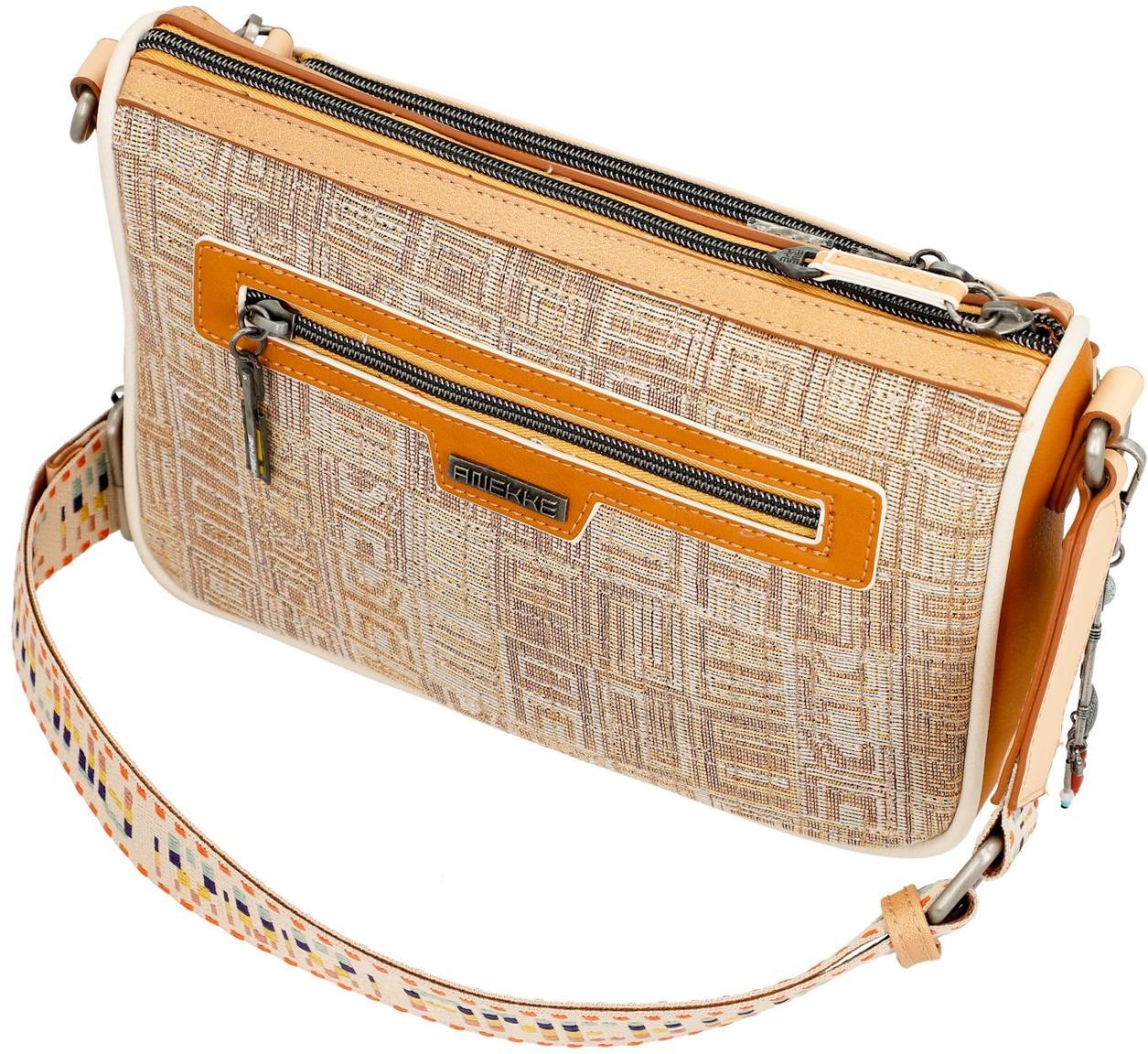 zweiteilige Crossovertasche gold Glitzer Anekke Menire Magic Souls Stickerei