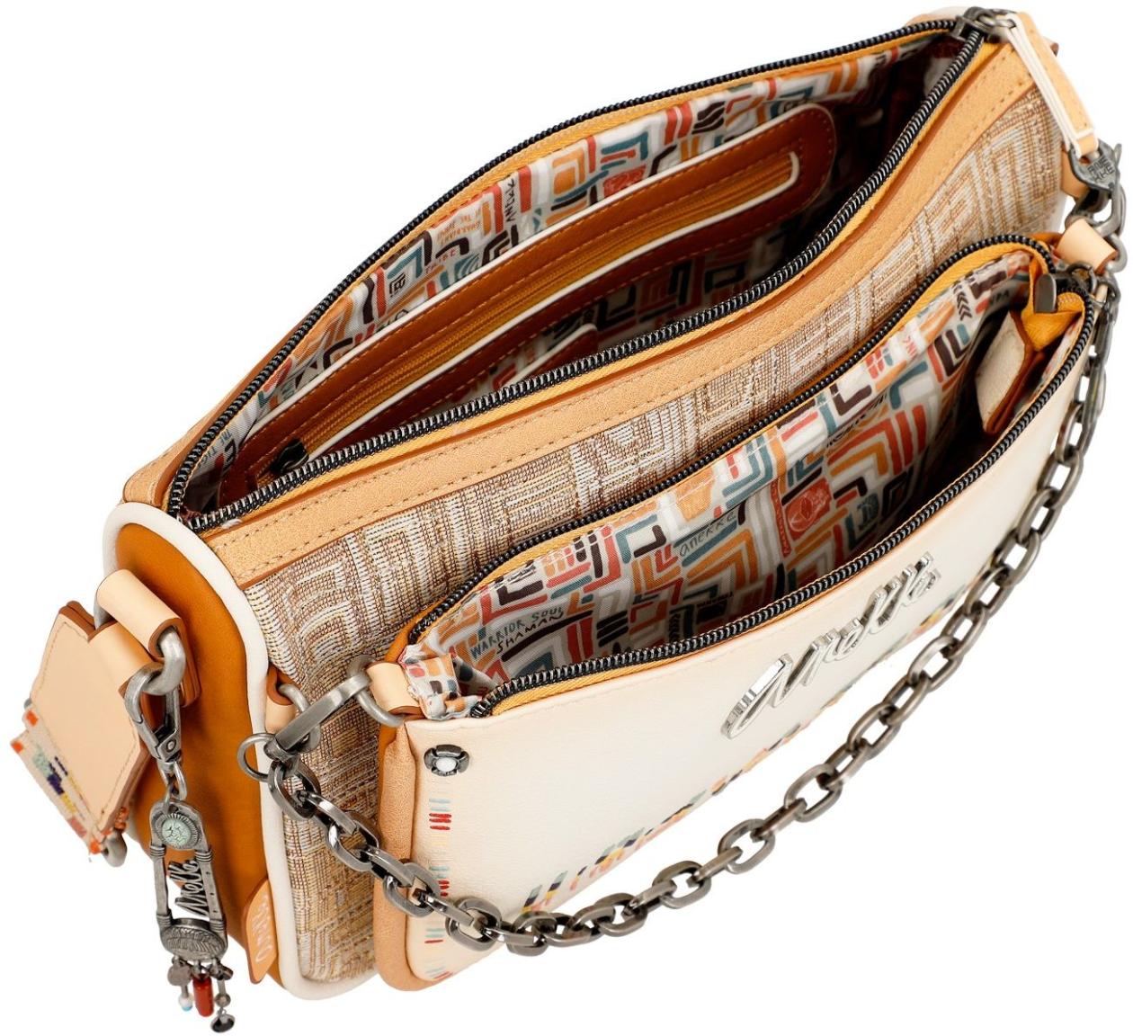 zweiteilige Crossovertasche gold Glitzer Anekke Menire Magic Souls Stickerei