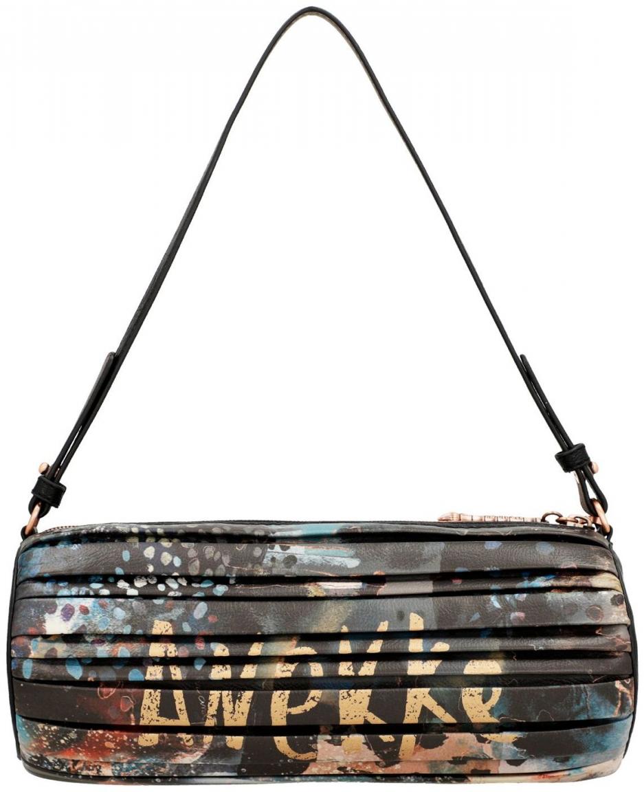 zylindrische Plisseetasche Anekke Shoen Palette abstrakter Print