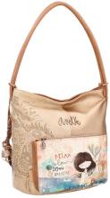 2. WAHL Taschenrucksack Anekke Mediterranean Beige Glanzoptik Print Metallcharme Hobo