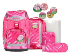 2.Wahl - ergobag pack KuntBärbuntes Einhorn Schultaschenset neonpink 6-teilig Sportrucksack Pennal