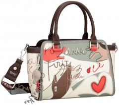 Anekke Henkeltasche bestickt beige bunt Alma Ole Spanien