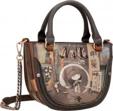 Anekke Kurzgrifftasche Shoen braun Japan Künstlerin Glitzer
