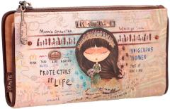 Anekke Menire Damen Brieftasche mit Riegel Bunt Beige