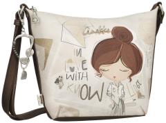 Anekke Sophia Beuteltasche hellbeige Metallic