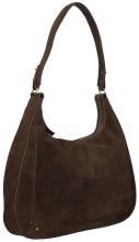Burkely Sierra Hobo Ledertasche Velours Dunkelbraun