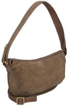 Burkely Sierra Schultertasche Leder Velours Taupe