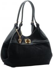 Caleidos Kurzgrifftasche Beutel Leder schwarz