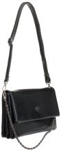 Crossovertasche L.Credi vegan Kettenriemen schwarz Überschlag