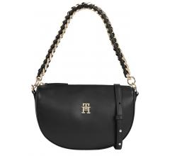 Damenhandtasche Halbmond Tommy Hilfiger Feminine Schwarz Kettenhenkel