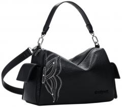 Desigual Goodall Handtasche bestickt schwarz Schmetterling Nieten Habana