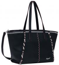 Desigual Shopper Guimar schwarz Manhattan Pespuntes bordeaux Kontrast