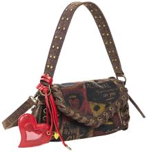 Desigual Zarauz Überschlagtasche Canvas Graffiato - Braun