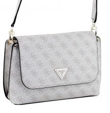 Guess Crossbodytasche mit Überschlag Logoprint hellbeige taupe Meridian Dove
