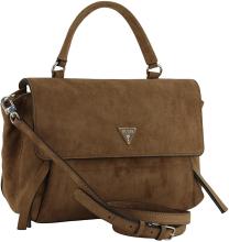Guess Devon Überschlagtasche Velours Cognac - Braun