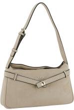 Guess Ella Schultertasche Velours Taupe - Hellbeige