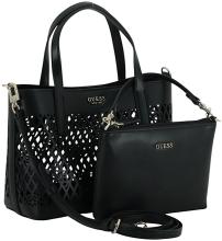 Guess Letty Kurzgrifftasche Stanzmuster Innentasche Schwarz