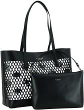 Guess Letty Shopper Stanzmuster Innentasche Schwarz