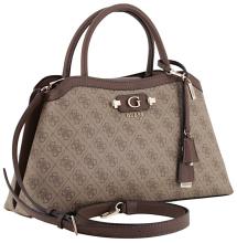 Guess Lindsey Kurzgrifftasche Latte Logo - Braun