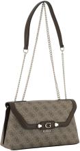 Guess Lindsey Überschlagtasche Latte Logo - Braun